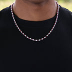 Ruby Baguette Tennis Chain in White Gold - 4MM