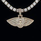 New Orleans Pelicans Official NBA Micro Logo Pendant in Yellow Gold