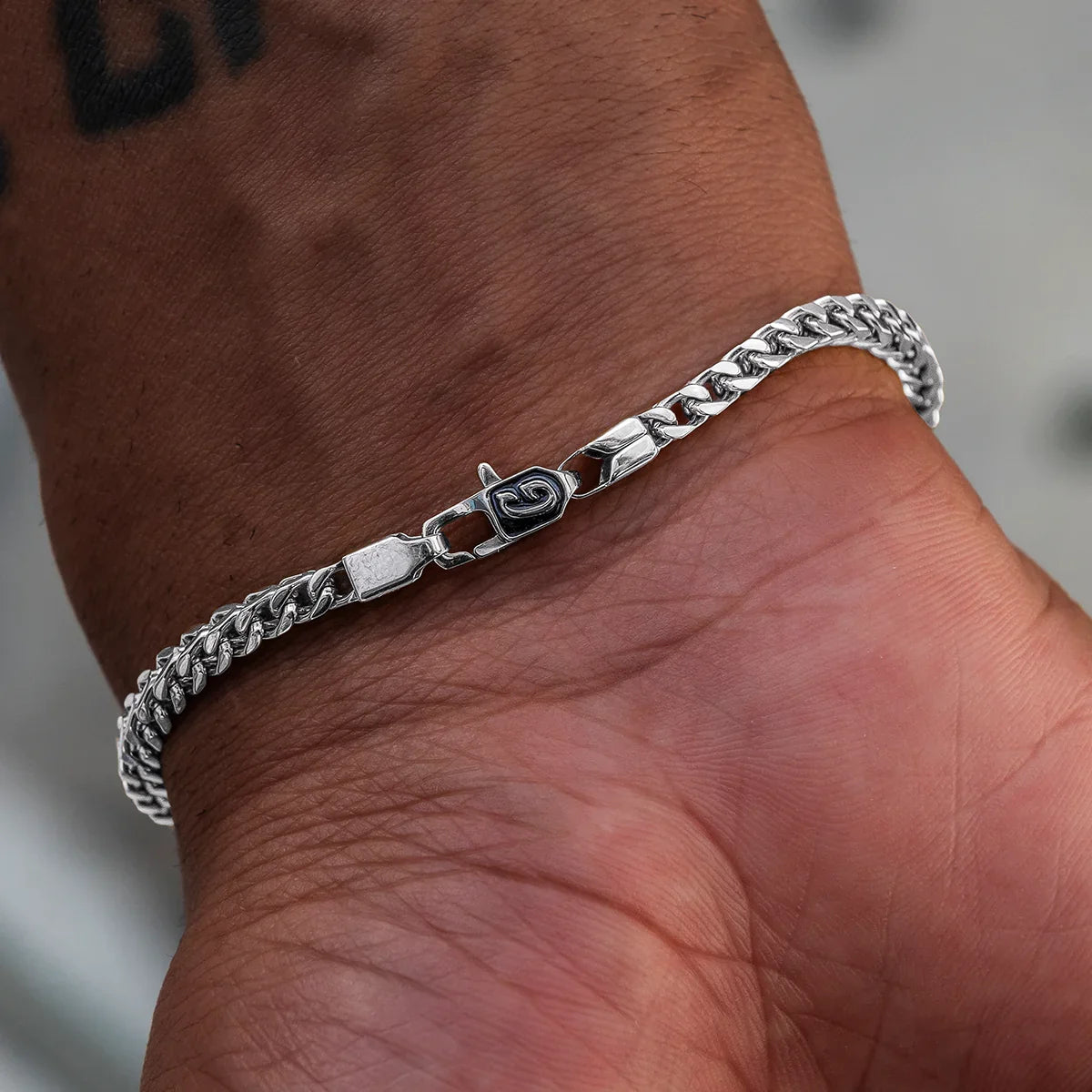 Franco Chain + Bracelet Bundle in White Gold- 3mm