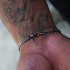 Diamond Cut Popcorn Chain + Bracelet in Black - 2mm