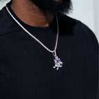 Dallas Cowboys Official NFL Vintage Logo Pendant in White Gold