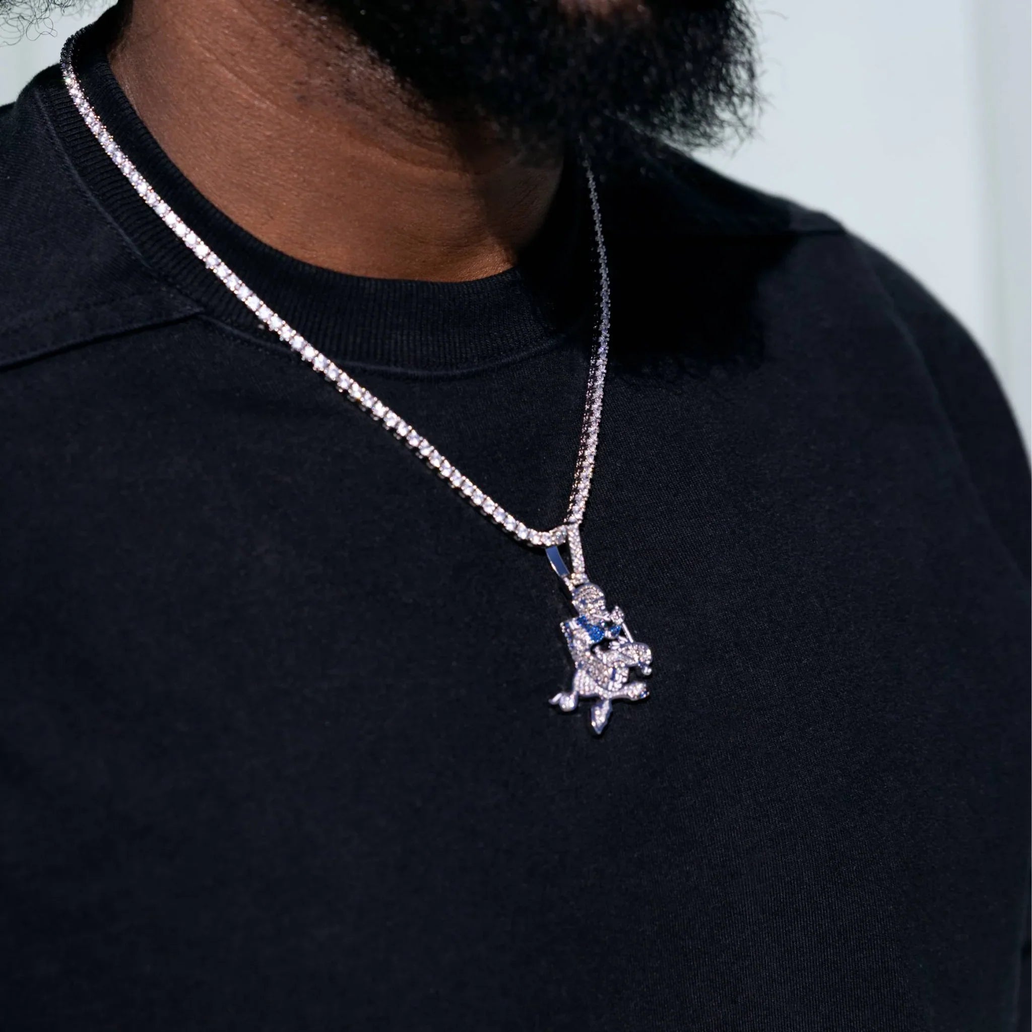 Dallas Cowboys Official NFL Vintage Logo Pendant in White Gold