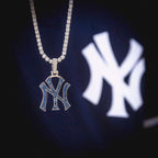 New York Yankees Official MLB Logo Pendant in White Gold