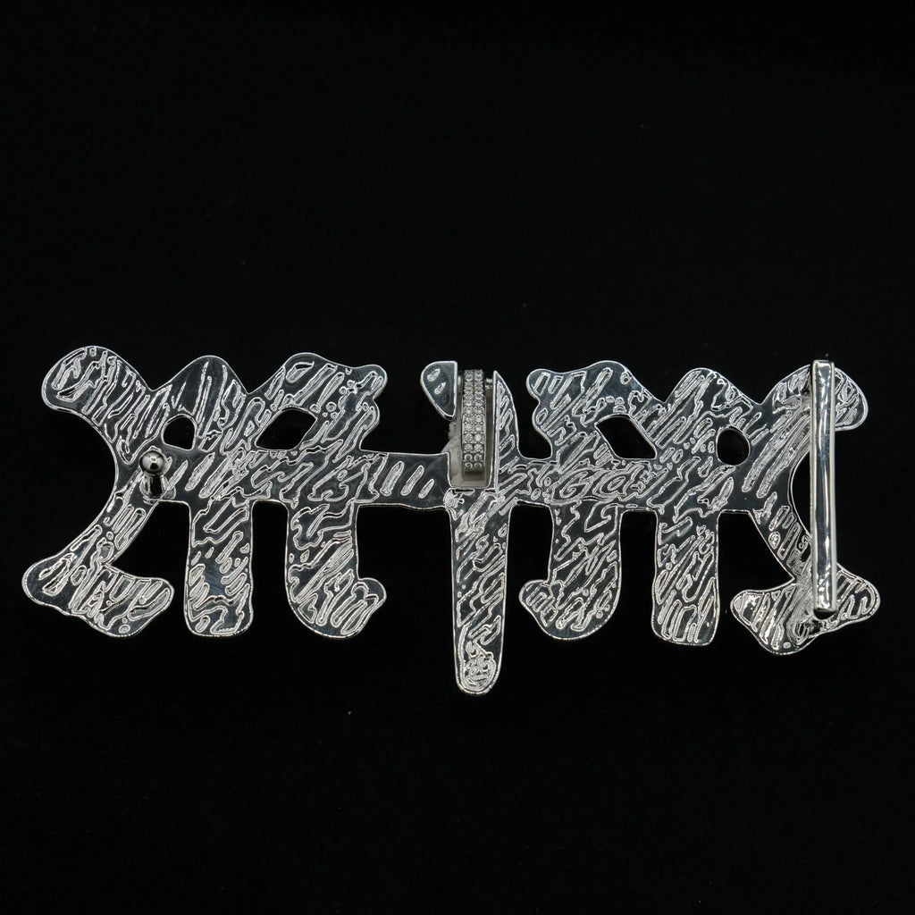 GLD X Bloody Osiris Moissanite MFM Belt Buckle Pendant in White Gold