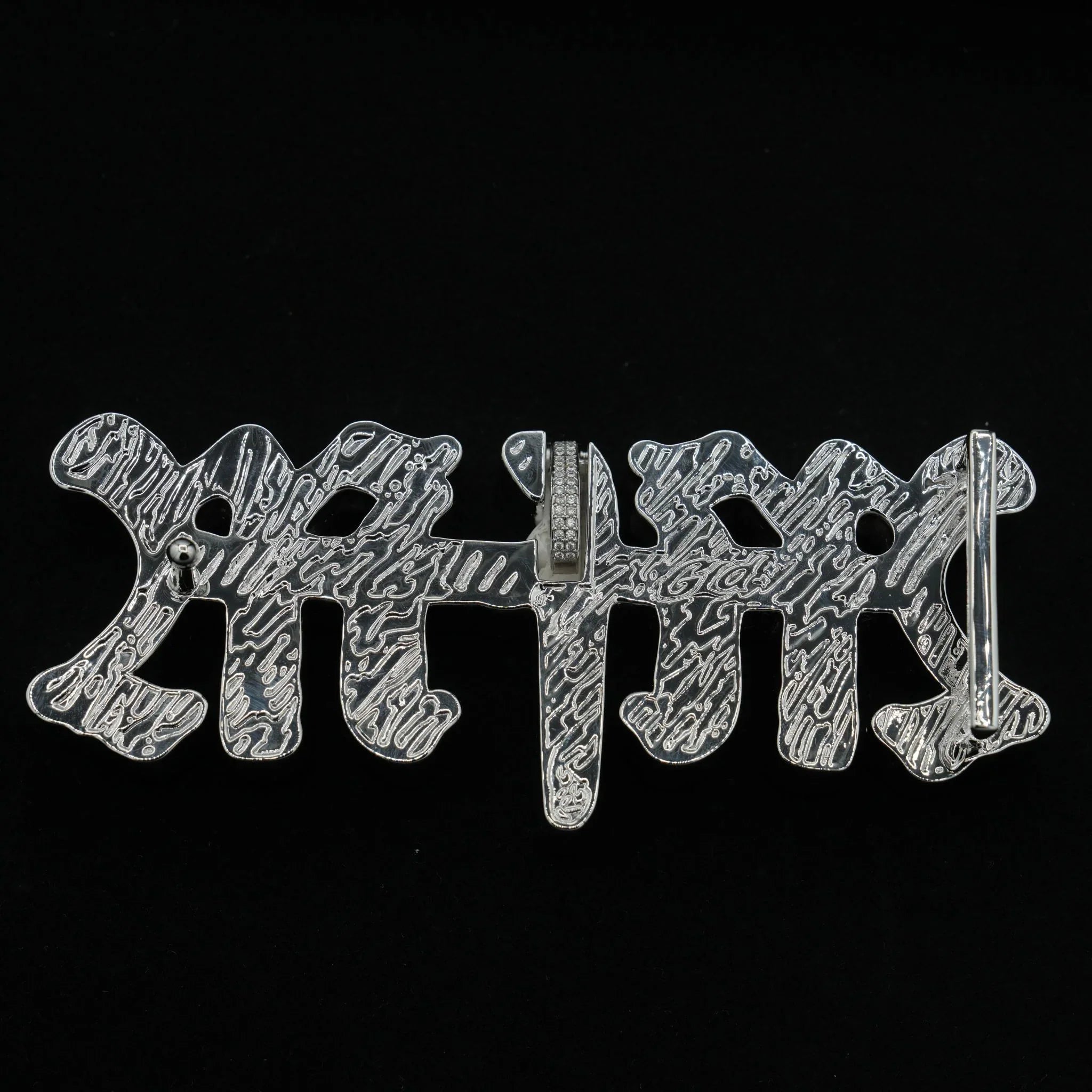 GLD X Bloody Osiris Moissanite MFM Belt Buckle Pendant in White Gold