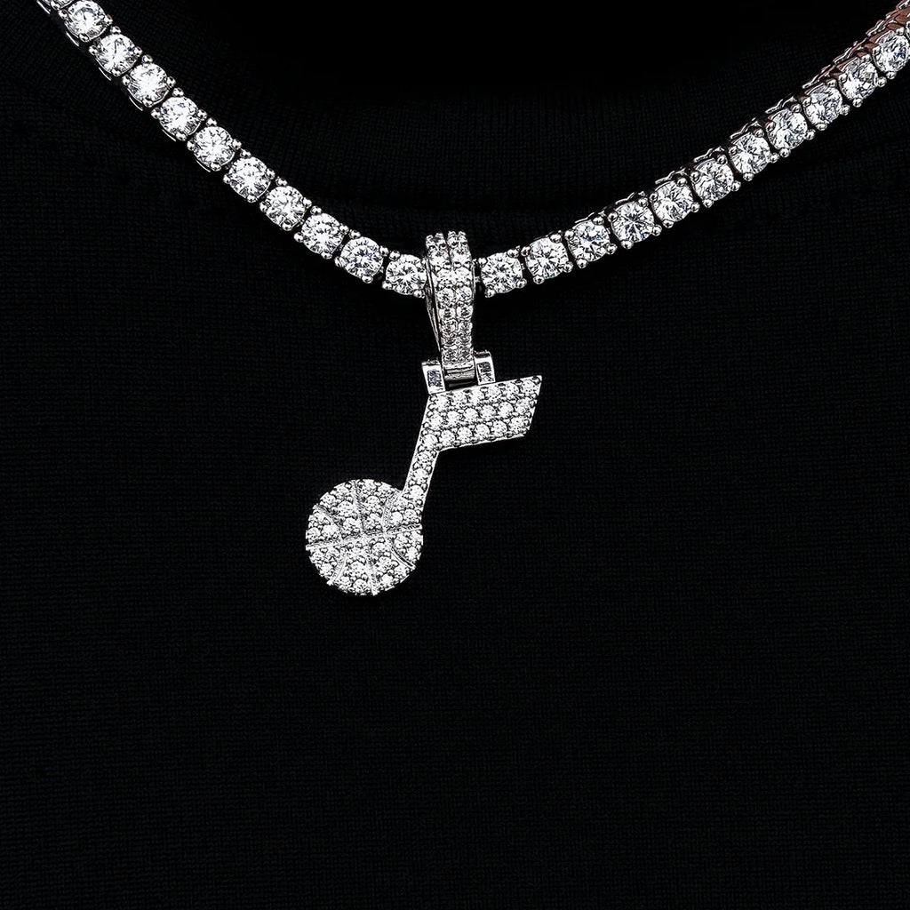 Utah Jazz Official NBA Micro Logo Pendant in White Gold