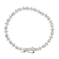 Men's Moissanite Round Stone Star Tennis Bracelet in White Gold Vermeil - 6mm