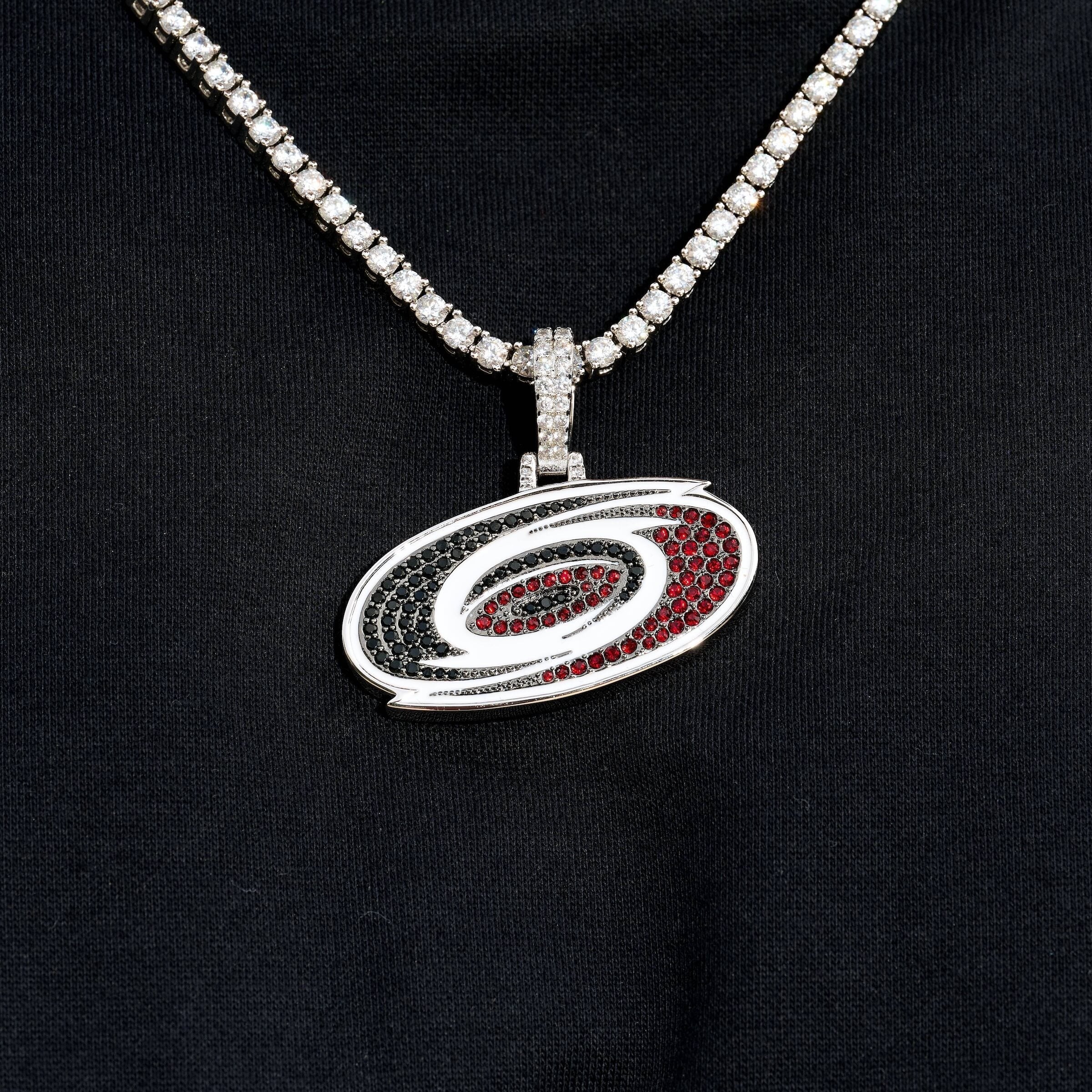 Carolina Hurricanes Official NHL Logo Pendant in White Gold