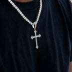Large Iced Celtic Cross in Yellow Gold
