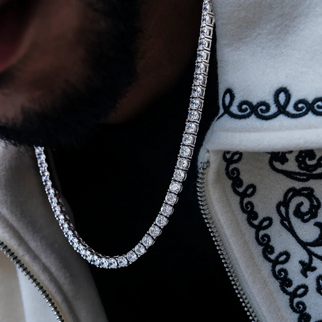 Diamond Tennis Chain in White Gold- 5mm