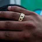Cuban Band Ring in Yellow Gold - 9mm