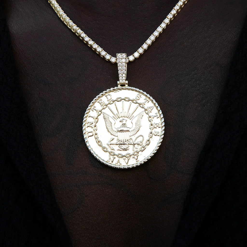 U.S. Navy Pendant in Yellow Gold
