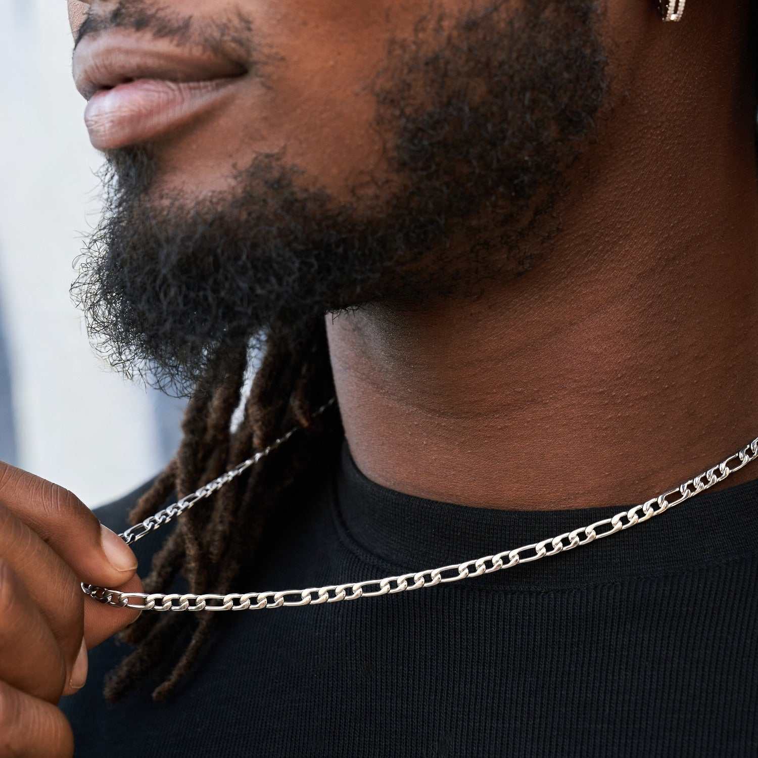 Figaro Chain in White Gold - 4mm