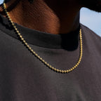 Moon Cut Ball Chain in Yellow Gold Vermeil - 4mm