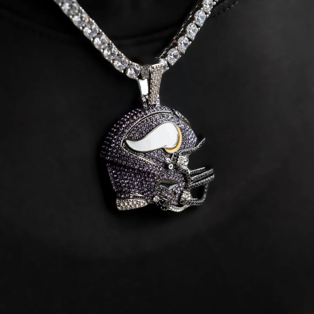 2025 Minnesota Vikings Team Helmet Pendant - White Gold