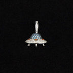 Micro Iced UFO Pendant in White Gold