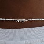 3 Prong Tennis Chain in White Gold -2mm