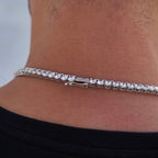 Diamond Tennis Chain + Bracelet Bundle in White Gold- 5mm