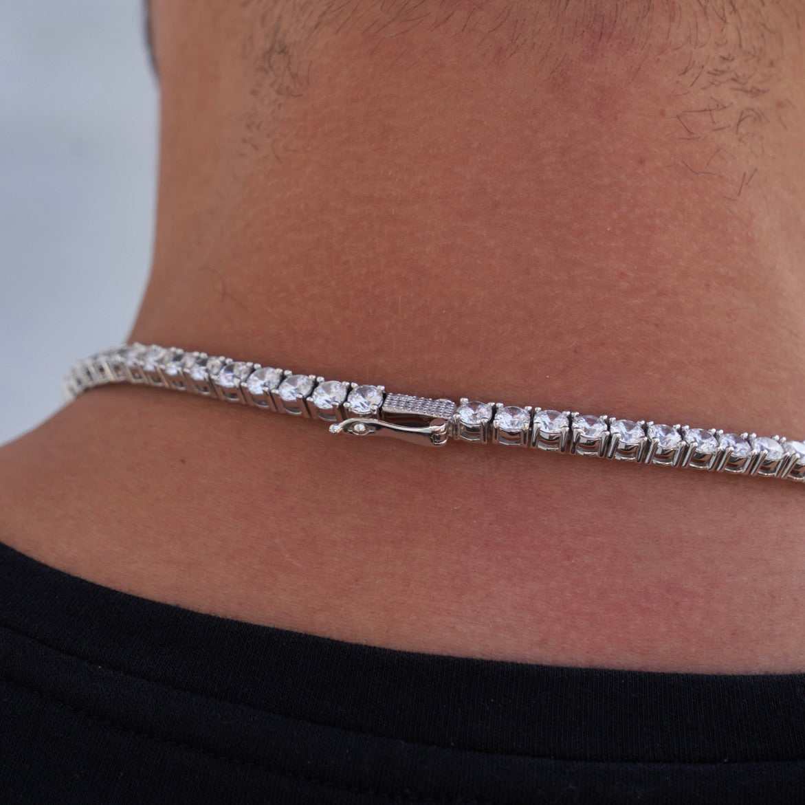 Diamond Tennis Chain + Bracelet Bundle in White Gold- 5mm