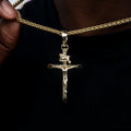 Large Crucifix Cross Pendant in Yellow Gold