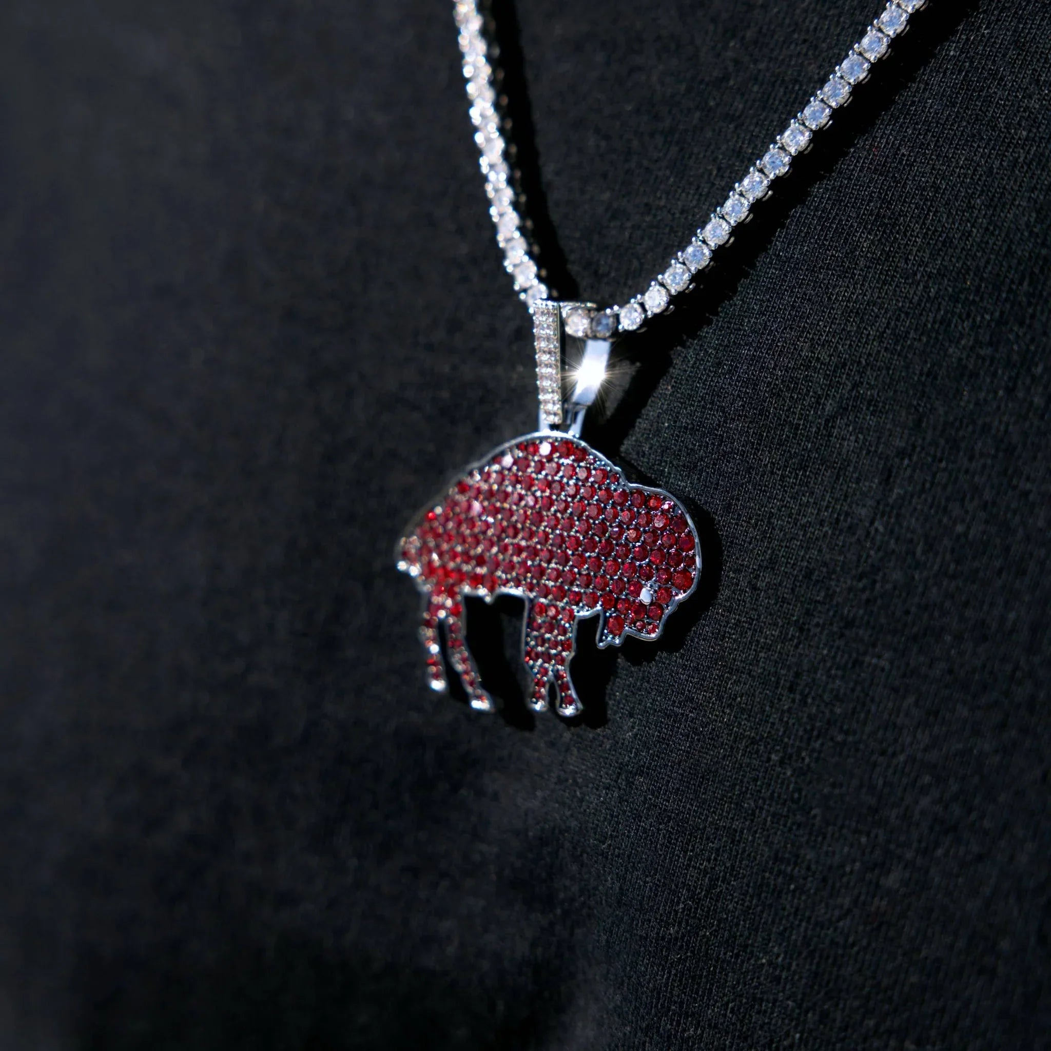 Buffalo Bills Official NFL Vintage Logo Pendant in White Gold
