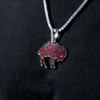 Buffalo Bills Official NFL Vintage Logo Pendant in White Gold