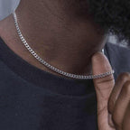 Micro Cuban Chain in White Gold- 3mm