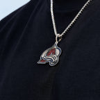Colorado Avalanche Official NHL Logo Pendant in White Gold