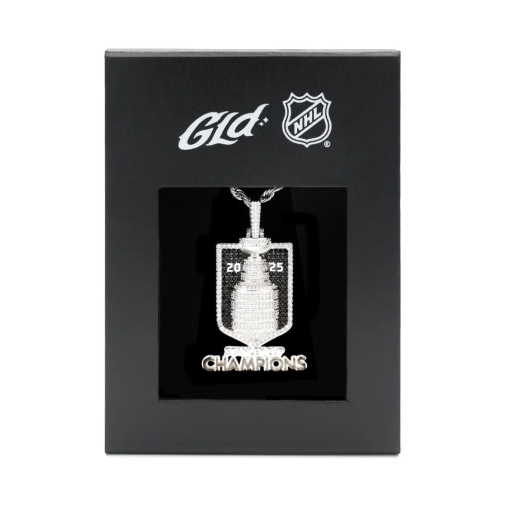 2025 Stanley Cup Official NHL Championship Pendant with 20" Rope Chain in White Gold