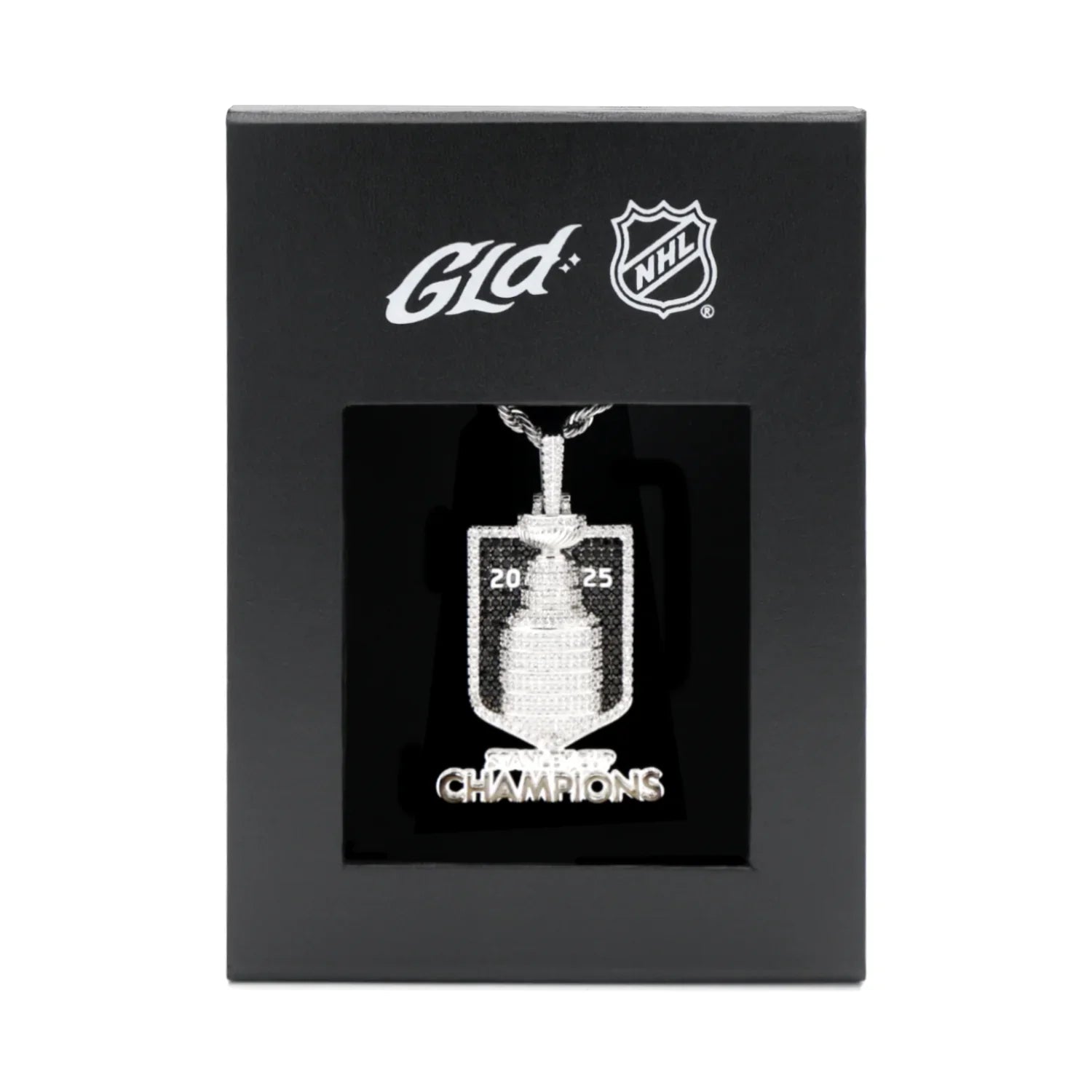 2025 Stanley Cup Official NHL Championship Pendant with 20" Rope Chain in White Gold