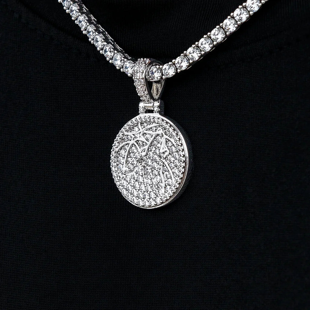 Minnesota Timberwolves Official NBA Micro Logo Pendant in White Gold