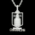 2025 Stanley Cup Official NHL Championship Pendant with 20" Rope Chain in White Gold