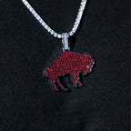Buffalo Bills Official NFL Vintage Logo Pendant in White Gold