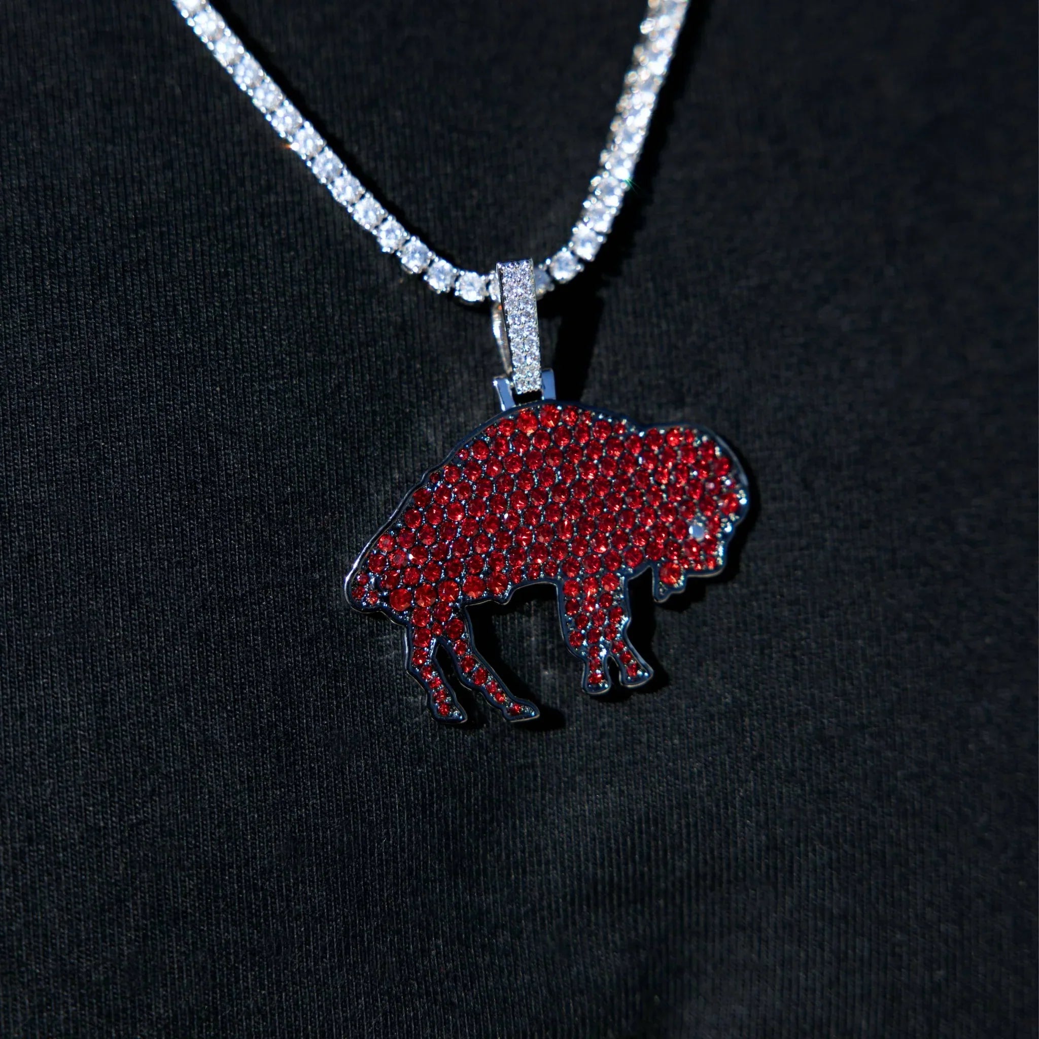 Buffalo Bills Official NFL Vintage Logo Pendant in White Gold