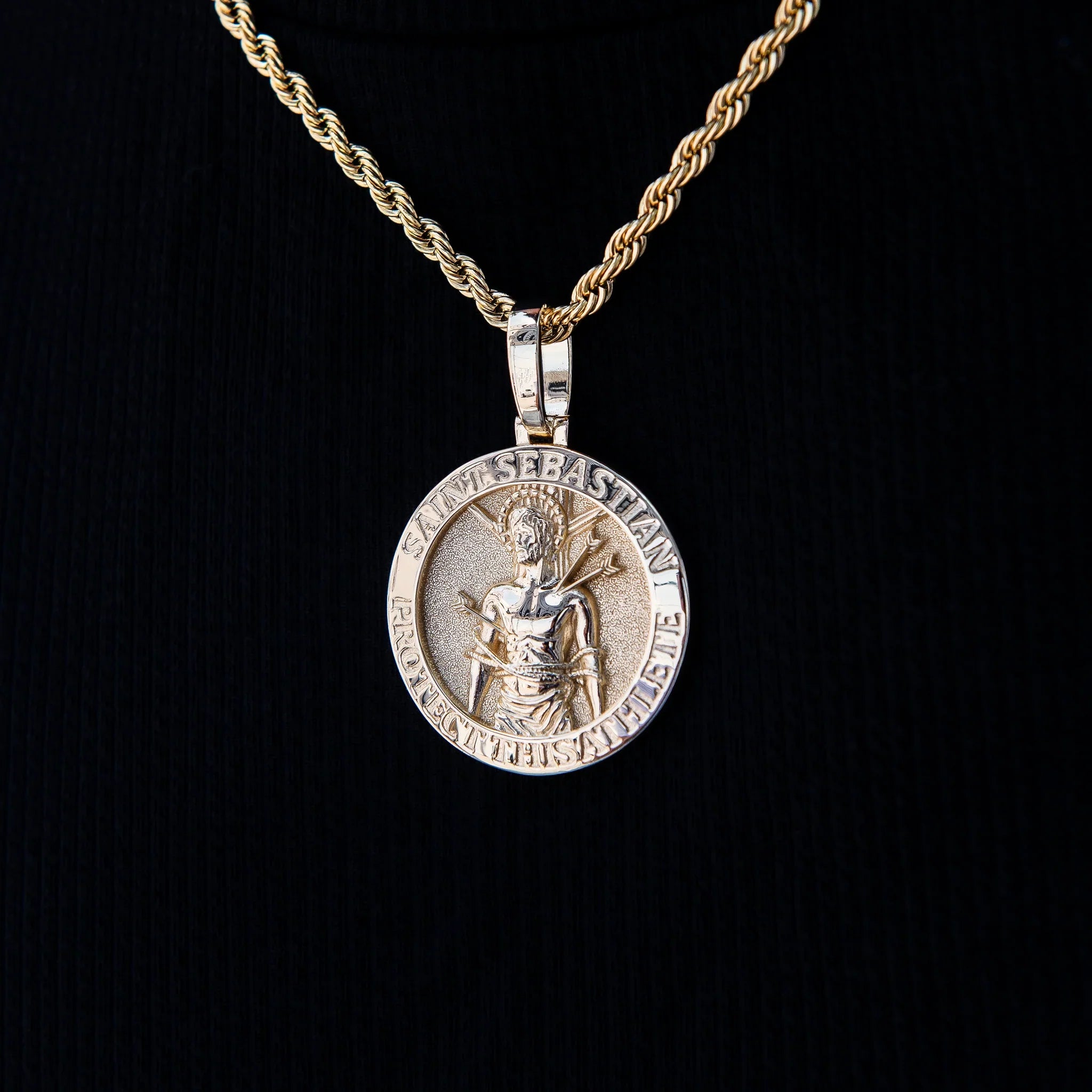 Athletes Guardian Pendant in Yellow Gold