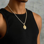 Simple Fire Heart Cross Pendant in Yellow Gold