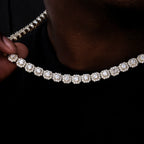 Clustered Tennis Chain in Yellow Gold- 8.5mm