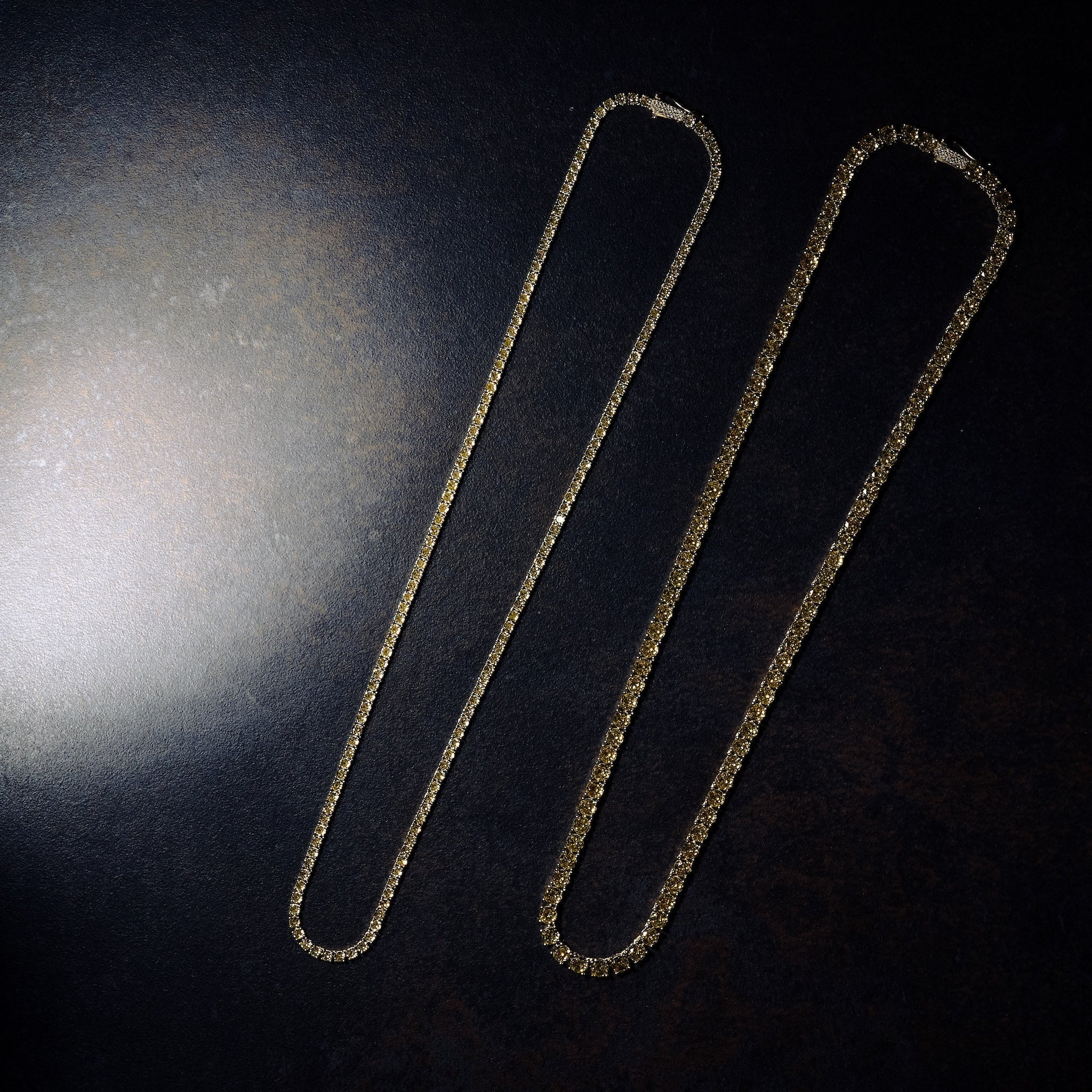 GLD X Bloody Osiris Iced Canary 5mm Diamond Tennis Chain in Yellow Gold Vermeil