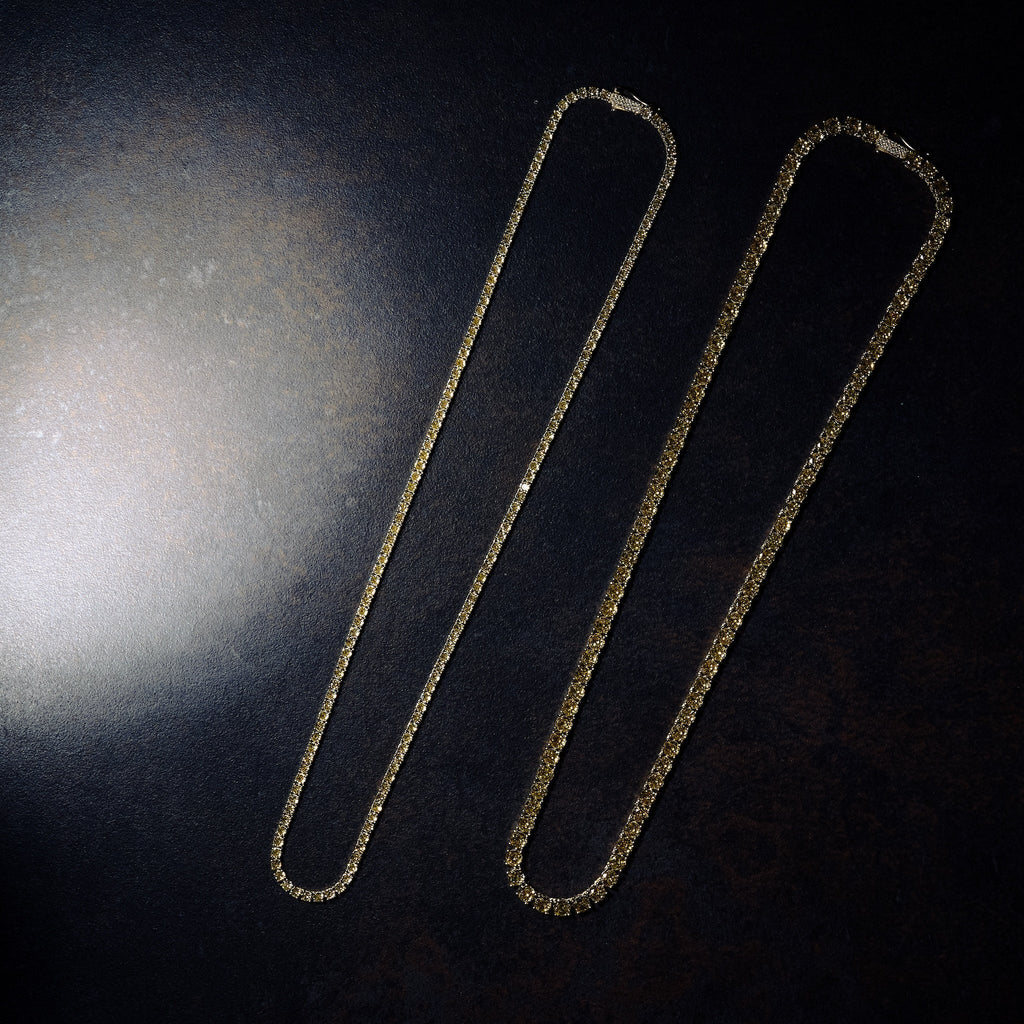 GLD X Bloody Osiris Iced Canary 5mm Diamond Tennis Chain in Yellow Gold Vermeil