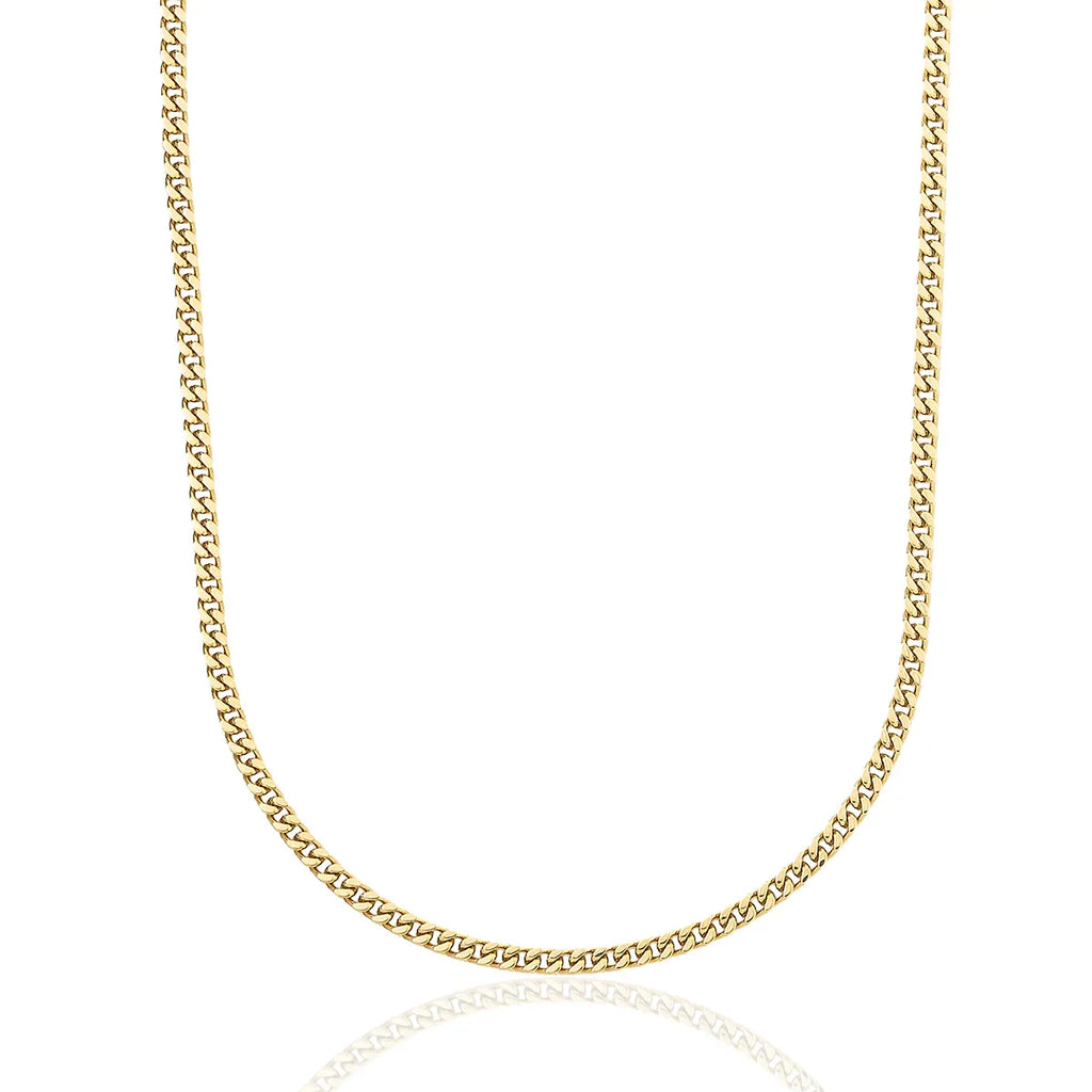 Micro Cuban Chain in Yellow Gold- 3mm