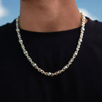 Iced Plain Multi Size Ball Chain in Yellow Gold