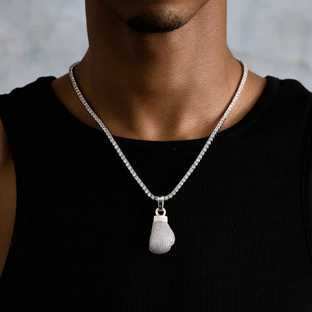 Boxing Glove (Right) Pendant in White Gold