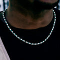 Emerald Baguette Tennis Chain in White Gold - 4mm