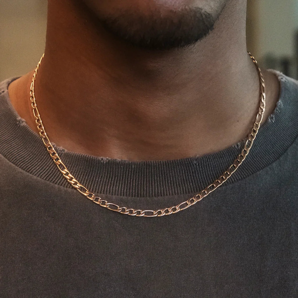 Figaro Chain in Rose Gold- 4mm