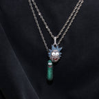 Rick & Morty Pickle Official Warner Bros. Pendant in White Gold