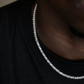 Diamond Mixed Oval Cut Tennis Chain in White Gold - 3mm