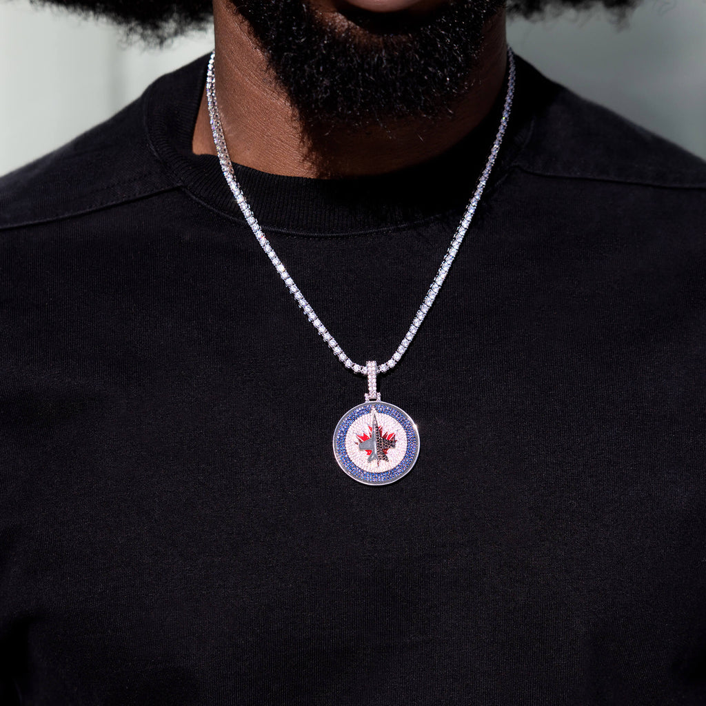 Winnipeg Jets Official NHL Logo Pendant in White Gold