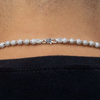 Iced Ball Chain in White Gold - 4mm