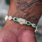 Colored Gemstone Pearl Bracelet in Yellow Gold