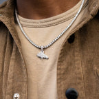 Denver Broncos Official NFL Micro Logo Pendant - White Gold